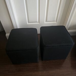 Black Cube Ottomans